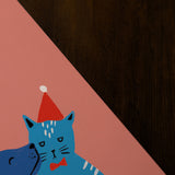 Postal de Natal Cão e Gato