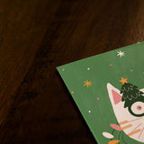 Postal de Natal Cão e Gato